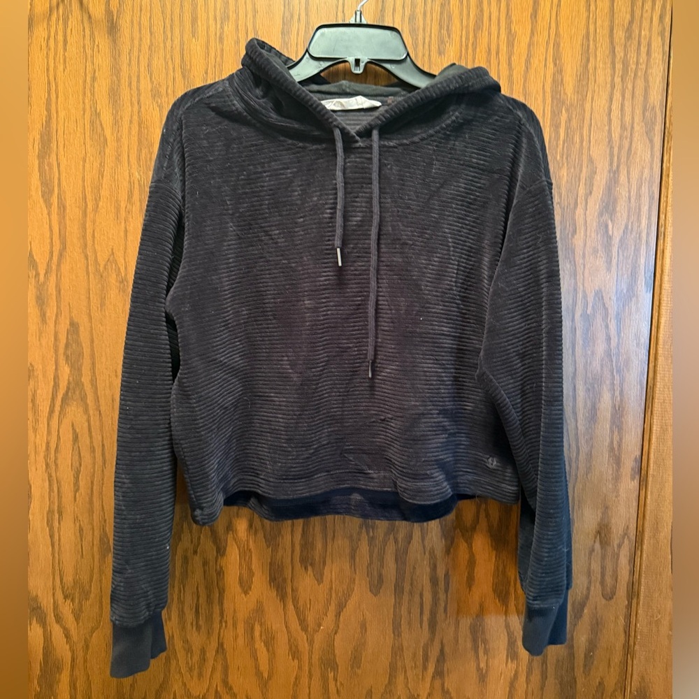 Women's Black Hooded Top